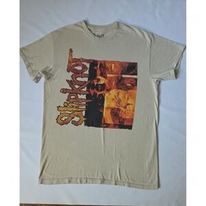 Slipknot Men's Short-Sleeve Beige Cream T-Shirt Double Sided Size: L, Metal Rock
